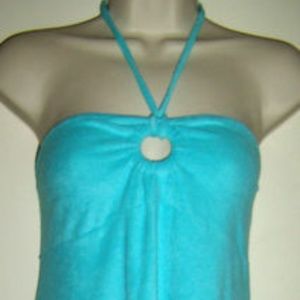 Beach Cover-up Halter-top Terrycloth Dress